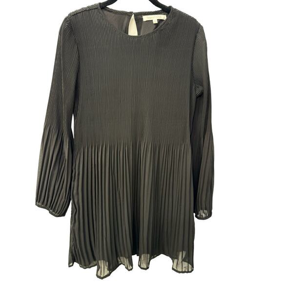 Beyond Words Medium Long Sleeves Pleated Mini Black Dress NWOT - Picture 1 of 6